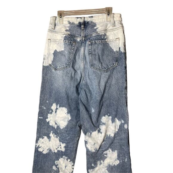 PacSun Womens 90s Boyfriend Jeans Blue Wash Bleach Spots High Waist Size 27 - Picture 5 of 9